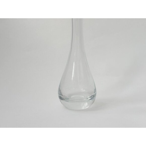 Oblique Cut Rounded Narrow Neck Vintage Clear Glass Oblique Cut Carafe | Pitcher - Picture 3 of 10